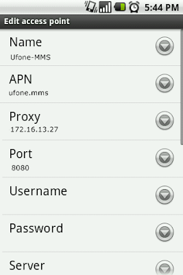 Ufone MMS settings for Andriod™ SmartPhone