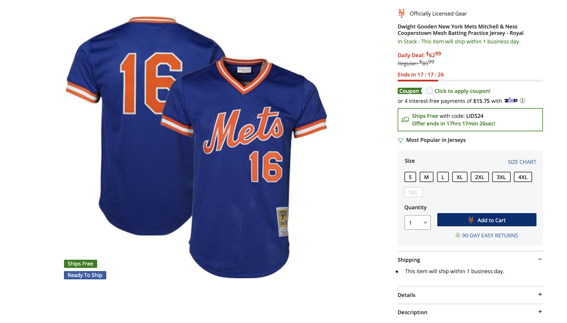 Mitchell & Ness x Just Don Cooperstown New York Mets Shorts