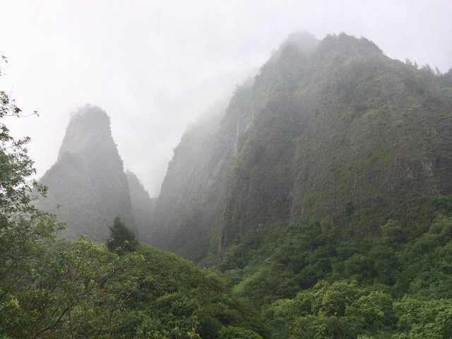Iao Needle fog valley Maui Hawaii