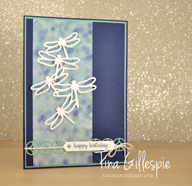 scissorspapercard, Stampin' Up!, Happy Birthday Gorgeous, Dragonfly Dreams, Detailed Dragonfly Thinlits, Flourish Thinlits, Subtle 3D DTIEF