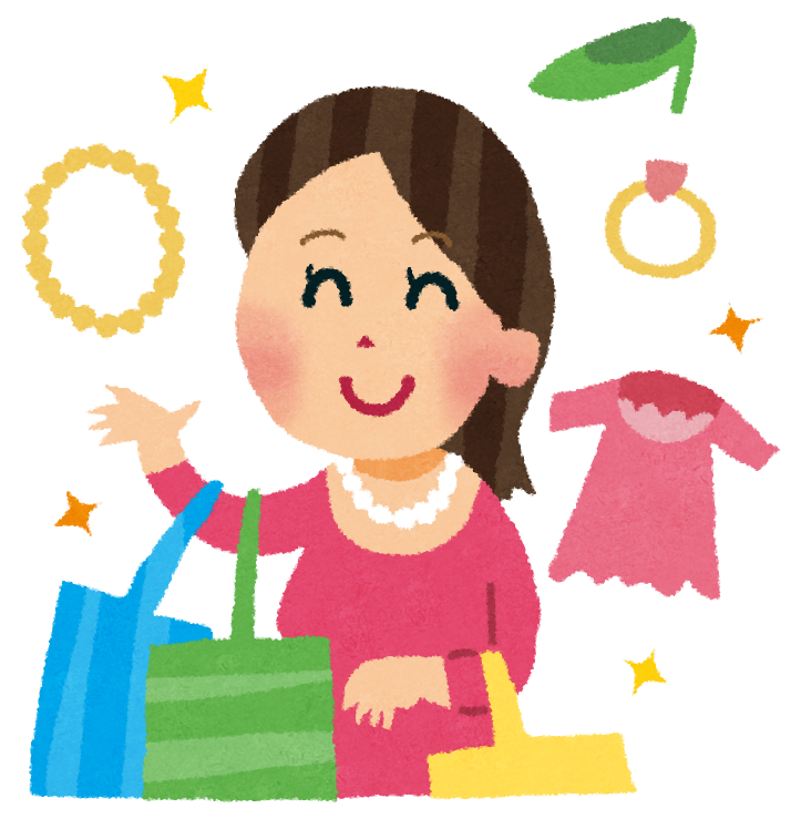 ショッピングのイラスト 買い物をしている女性 かわいいフリー素材集 いらすとや