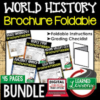 World History Brochure Activity, Middle and High School Activities, World History Curriculum