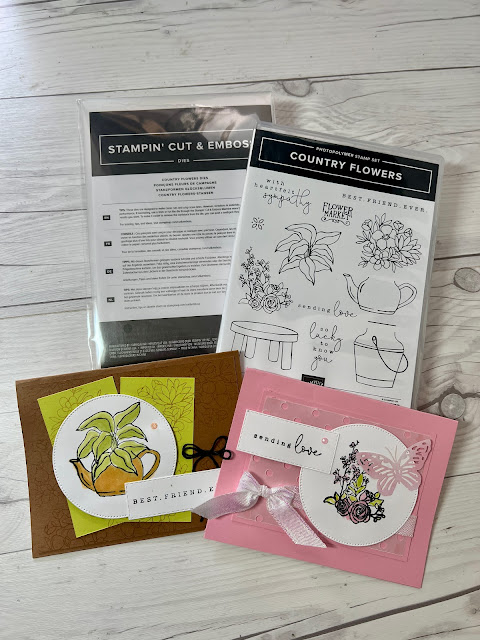 Floral Greeting Cards made with Stampin' Up! Country Flowers Stamp Set and Dies Bundle