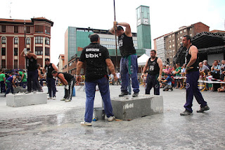 campeonato de barreradores en las fiestas de Barakaldo