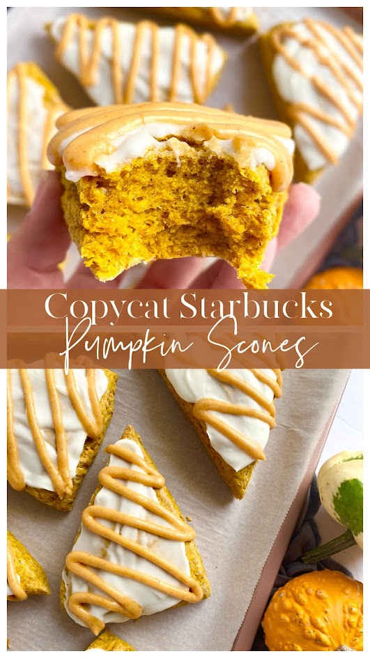 Delicious bite of Starbucks Pumpkin Scone