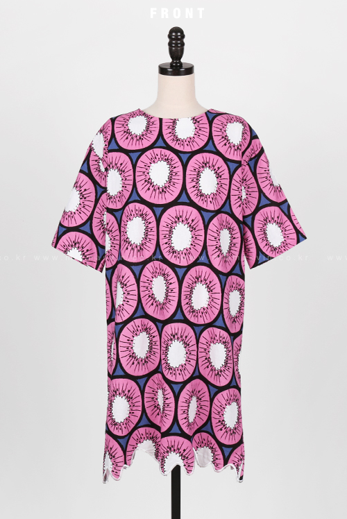  Kiwi Print Shift Dress