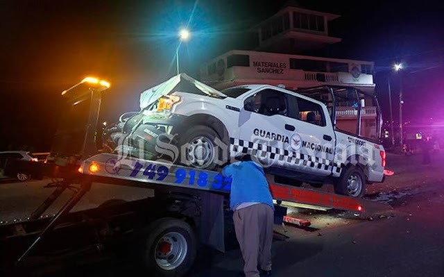 Chocan dos patrullas de la Guardia Nacional, en Zacatelco; hubo dos heridos