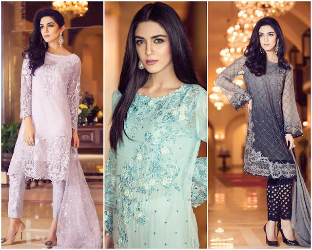 Maya Ali PhotoShoot for Maria B Mbroidered Fabrics Collction 2016 