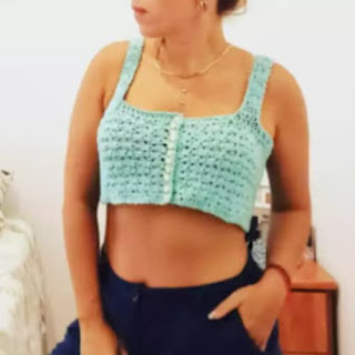 Crop Top Reversible a Crochet