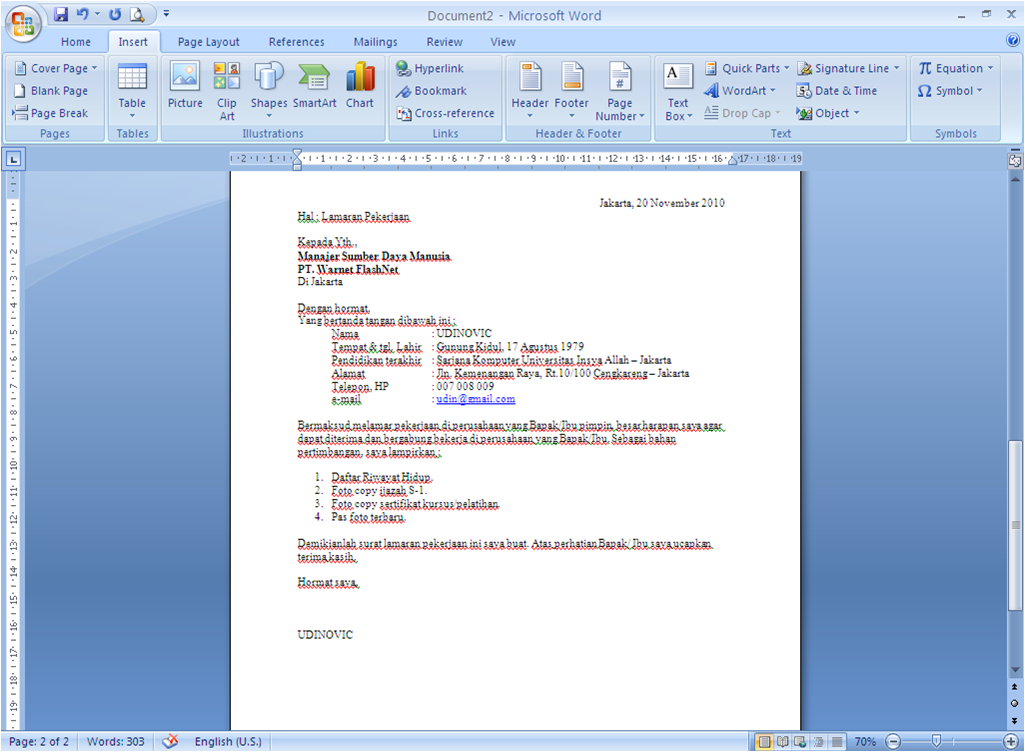 10 Contoh Surat Lamaran Kerja Via Email - ben jobs