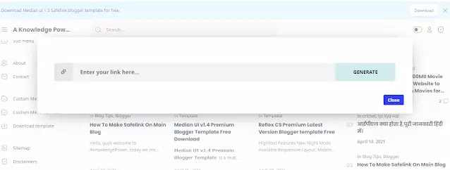 [Original] Median UI v1.5 Safelink Premium Blogger Template  Download
