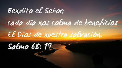 Puesta de sol con versiculo biblico del dia