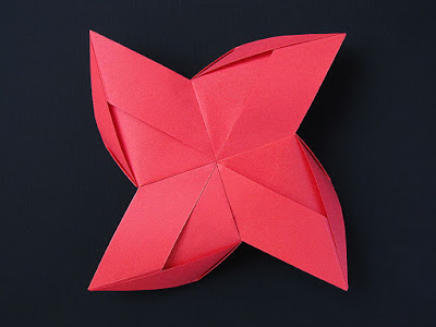 Vista posteriore, origami modulare: Girandola modulare - Modular Pinwheel by Francesco Guarnieri