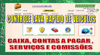 PROGRAMA PARA CONTROLE DE LAVA JATO VEICULOS, LAVA RAPIDO CARROS COM CAIXA, PAGAR, SERVIÇOS E COMISSÕES