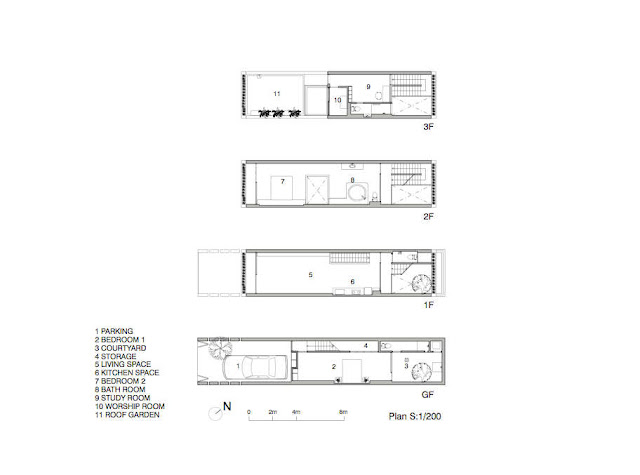 Floor plans of every floor in the green home