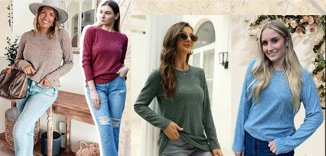 Image: Long Sleeve Crew Neck Casual Pullover