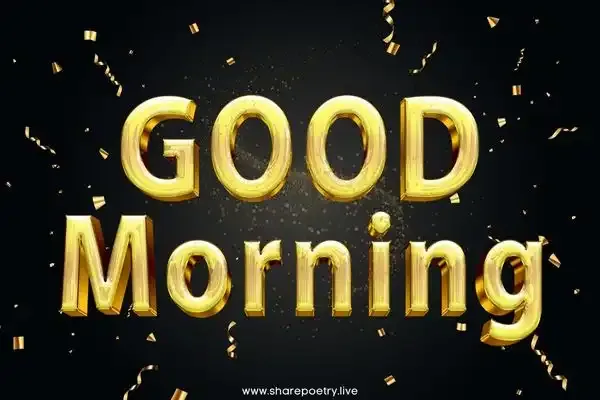 gold text effect good morning Images 2023