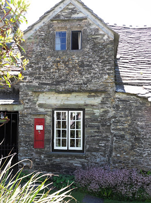 Old Post Office with red box Tintagel Cornwall