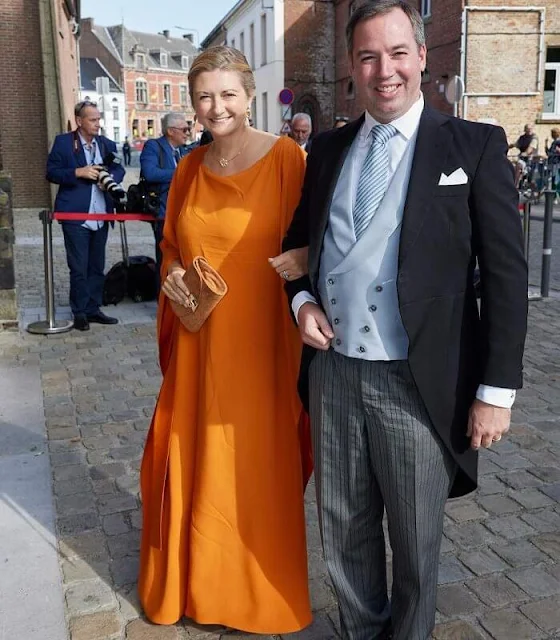 Princess Stephanie wore an one-shoulder gown by Taller Marmo. Princess Marie Astrid wore a ruffled dress by Zimmermann
