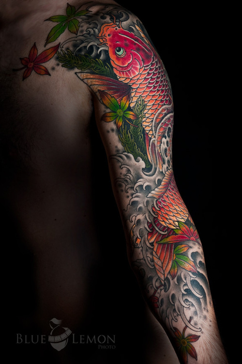 This type of tattoo symbolizes good luck The Koi fish tattoo design