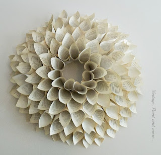 Vintage Paint and more... a wreath made by forming cones with old book pages