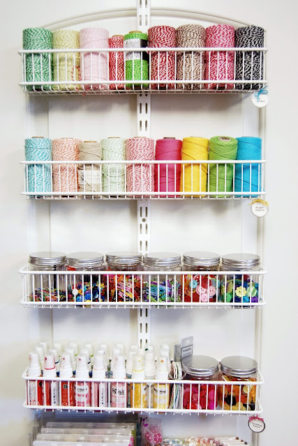 Mendi Yoshikawa's Craft Room Embellishment Storage using Elfa Pantry Door Organizer