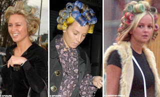 Women wearing curlers as hairdo fashion must be out of their minds