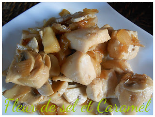 Poulet caramélisé aux champignons