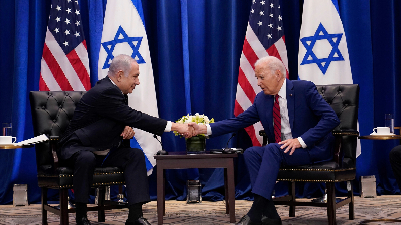 Presidente Joe Biden se reúne com o Primeiro-Ministro israelense Benjamin Netanyahu em Nova York, quarta-feira, 20 de setembro de 2023. Biden estava em Nova York para discursar na 78ª Assembleia Geral das Nações Unidas | Susan Walsh/AP