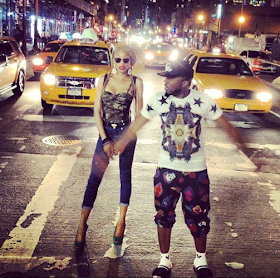 Photo: Rapper Ice Prince And Model Kendra Etufunwa Caught In Traffic In New York City