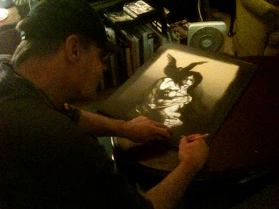 James O’Barr signing copies of The Crow screen print