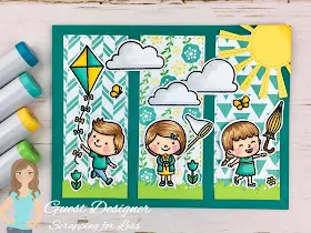 Sunny Studio Stamps: Spring Showers Customer Card by Meghan Kennihan