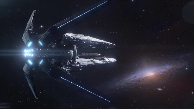 Ambientación de nave espacial del videojuego de exploración espacial Mass Effect Andromeda