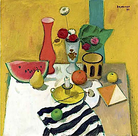 Alberto Morrocco (1917–1998) Still life with a slice of watermelon, 1996 Collection privée