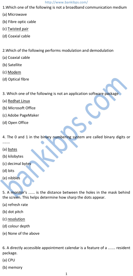 sample computer questions