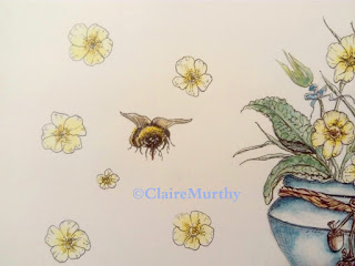 Watercolour and Ink Bee Illustration. Bee Art Workshops.