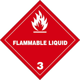 DOT Class 3 Flammable Liquid Label