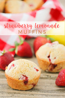 These strawberry lemonade muffins are so light and tender, and so flavorful too! They're bursting with juicy strawberries, and perfect for breakfast or brunch.