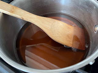 homemade syrup in pan