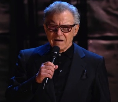 Harvey Keitel with a microphone