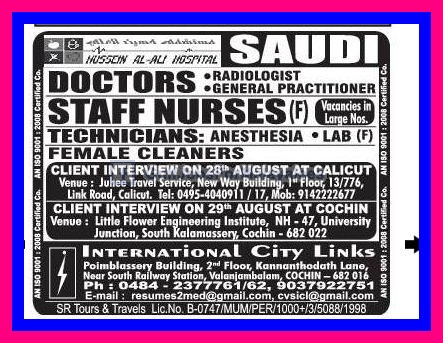 Medical Jobs For KSA