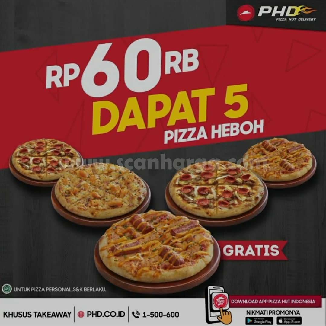 PHD Promo 5 HEBOH Personal Pizza!! Harga hanya Rp 60.000