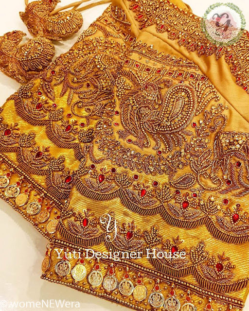 Kasu coin Embellished Blouse Design