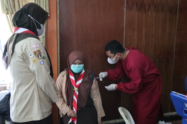 28 Anggota Pramuka Saka Wanabhakti Jalani Vaksinasi Tahap Pertama