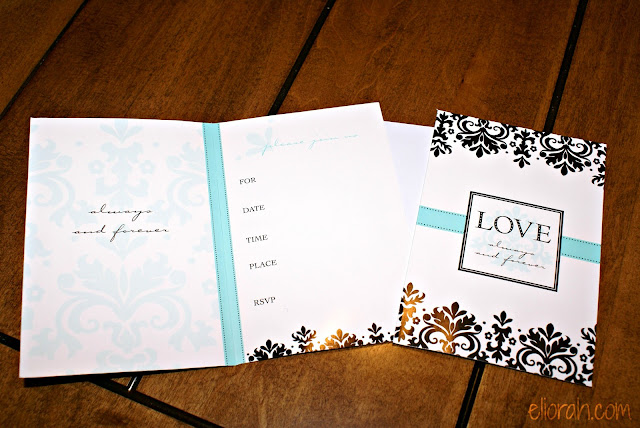 wedding shower invitation and thank you note