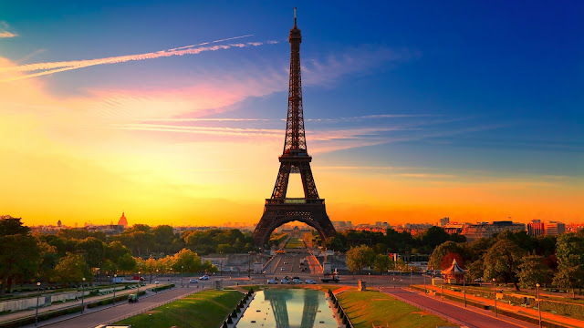 Sunset in Paris HD Wallpaper