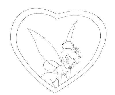 Spring Coloring Sheets on Coloring Pages   Tinkerbell And The Heart    Disney Coloring Pages