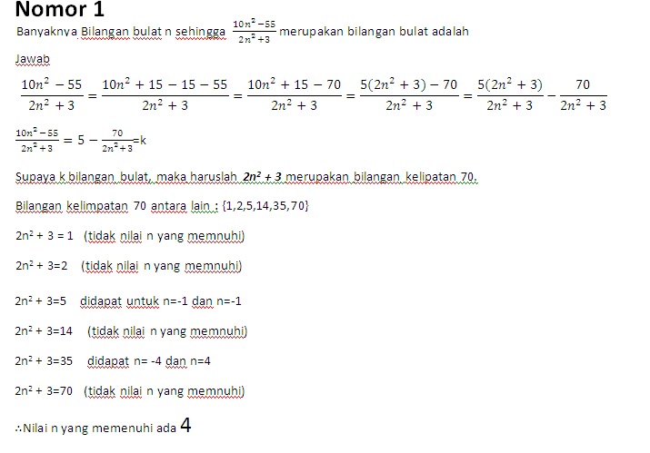 Soal Olimpiade Matematika Sma - Ala Model Kini