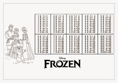Tabuada para Imprimir - Frozen