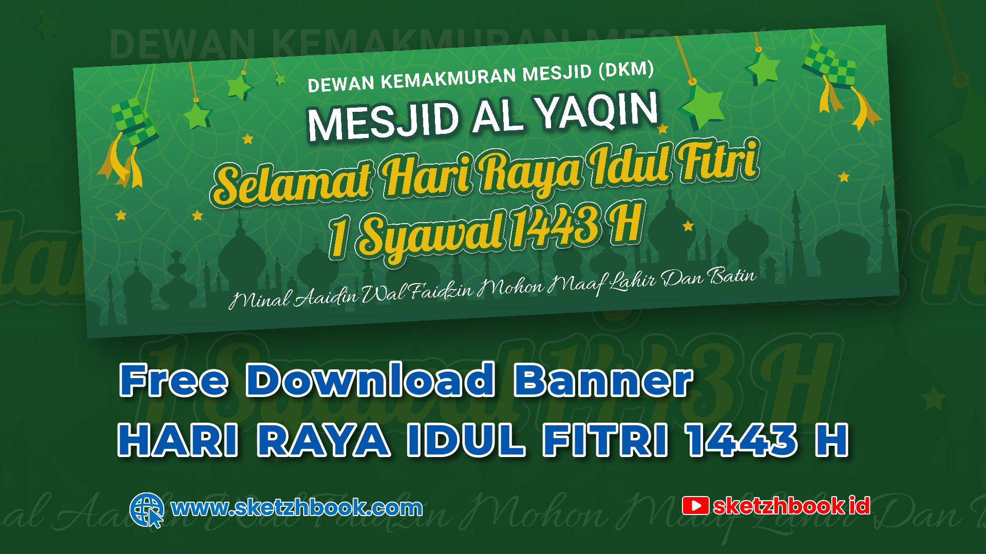 Template Banner Selamat Hari Raya Idul Fitri 1443 H